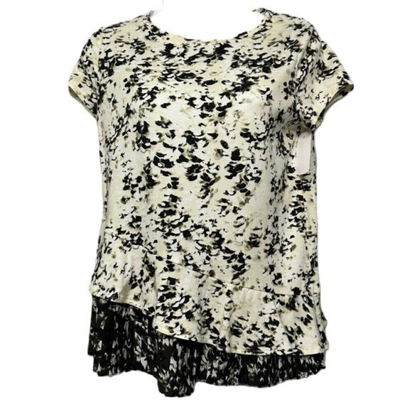 Simply Vera Wang PXS Ruffled Short Sleeve‎ Sprinkled Pattern Top - Picture 1 of 12